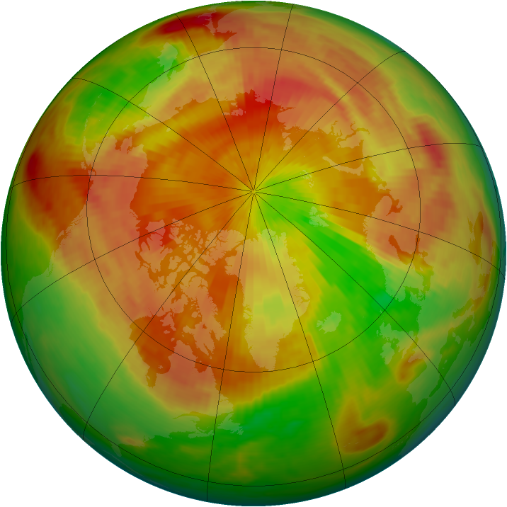 Arctic ozone map for 25 April 1987